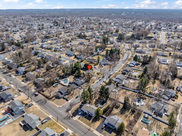 aerial view with a residential view