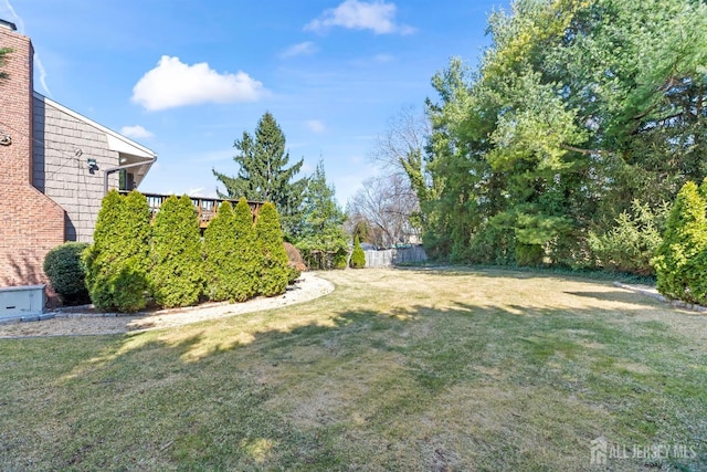 view of yard with fence