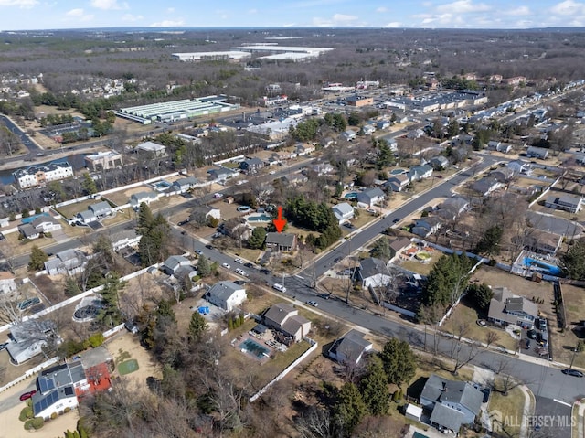 bird's eye view featuring a residential view