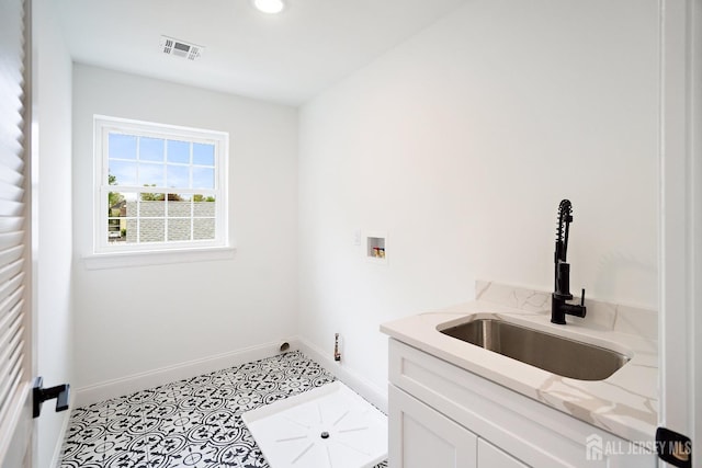 695 Inman Ave, Colonia, NJ 07067 - washroom with hookup for a washing machine, hookup for a gas dryer, recessed lighting, and cabinet space