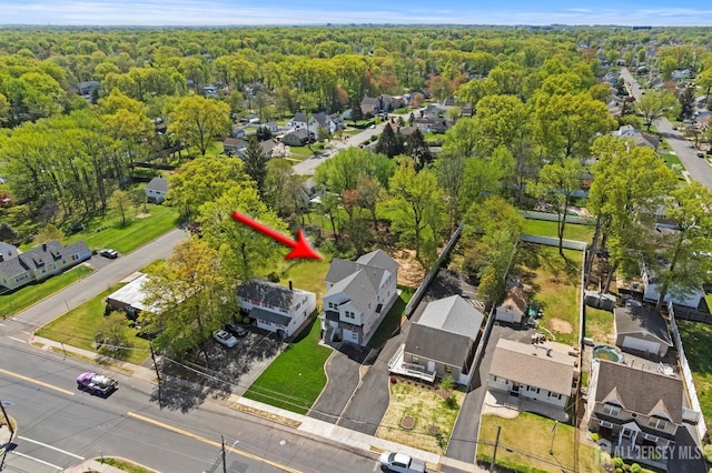 695 Inman Ave, Colonia, NJ 07067 - aerial perspective of suburban area with a heavily wooded area