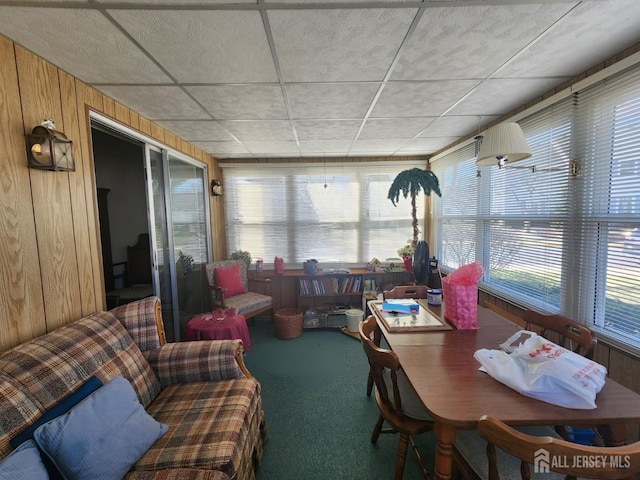 309-C Sharon Way, Monroe, NJ 08831 - sunroom / solarium with carpet flooring, healthy amount of natural light, and wood walls