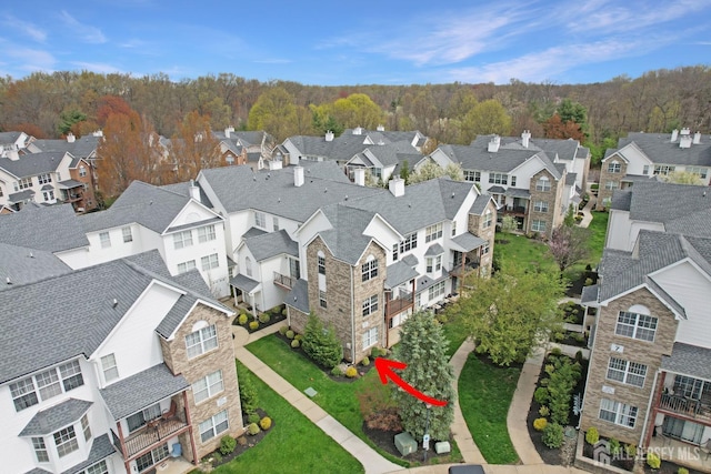 aerial view of residential area