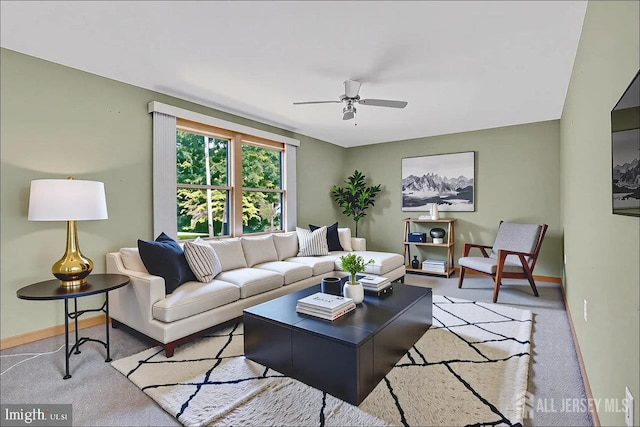 250 Adirondack Ave, Spotswood, NJ 08884 - living area with ceiling fan and carpet flooring