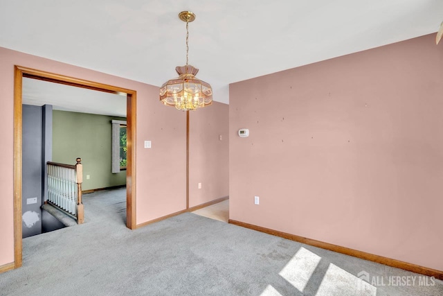 250 Adirondack Ave, Spotswood, NJ 08884 - spare room with a chandelier and light colored carpet