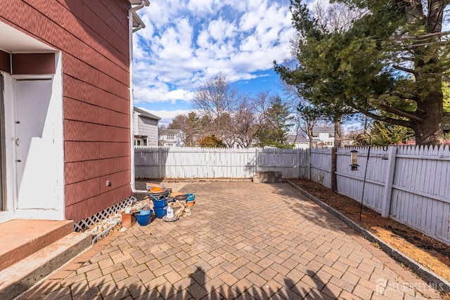 view of patio with a fenced backyard