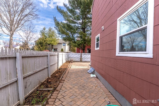 view of patio featuring a fenced backyard