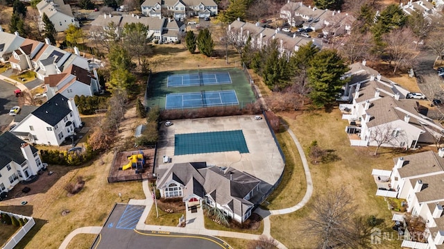 aerial view with a residential view