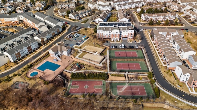 bird's eye view with a residential view