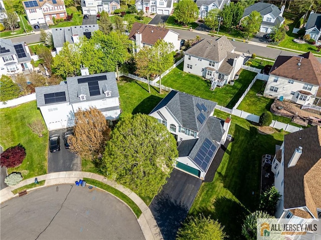 aerial view featuring a residential view