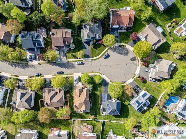 drone / aerial view with a residential view