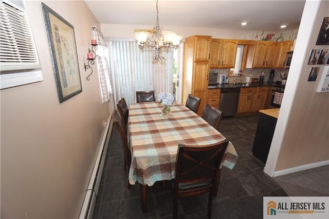 313 Demorest Ave, Avenel, NJ 07001 - dining area with a chandelier and recessed lighting