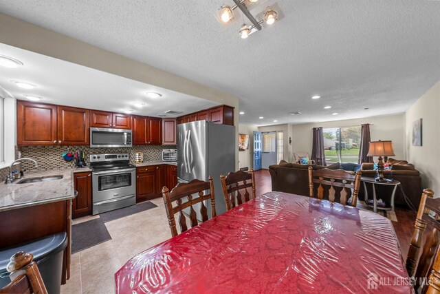 209-A Vernon Rd, Monroe, NJ 08831 - dining space featuring a textured ceiling and recessed lighting