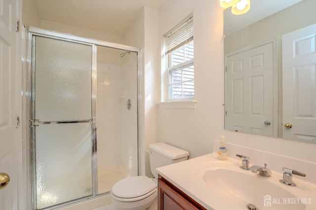 85 W Shrewsbury Pl, Princeton, NJ 08540 - bathroom featuring a shower stall, toilet, and vanity
