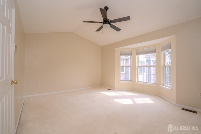 85 W Shrewsbury Pl, Princeton, NJ 08540 - unfurnished room featuring carpet flooring, lofted ceiling, baseboards, and a ceiling fan