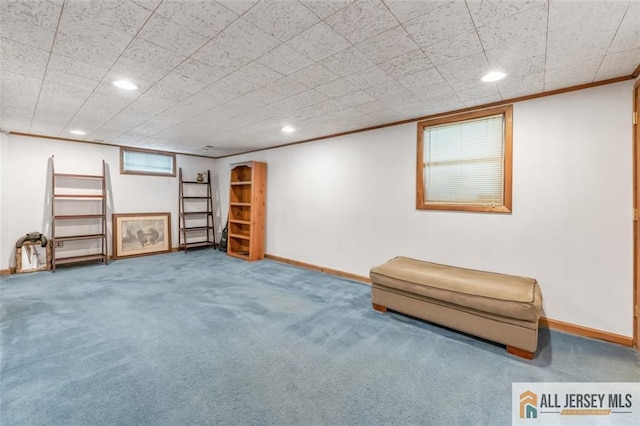 111 E 5th Ave, Port Reading, NJ 07064 - unfurnished room featuring carpet floors, recessed lighting, baseboards, and ornamental molding