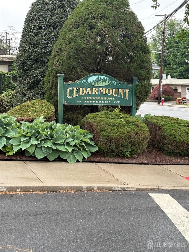 view of community sign