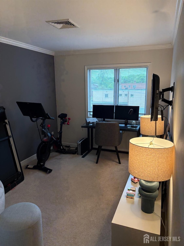 19 Jefferson St, Hackensack, NJ 07601 - exercise room featuring ornamental molding and carpet