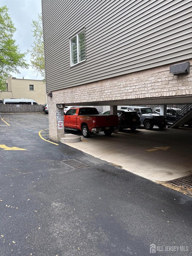 parking lot featuring stairway