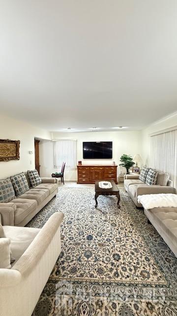 living room featuring carpet flooring