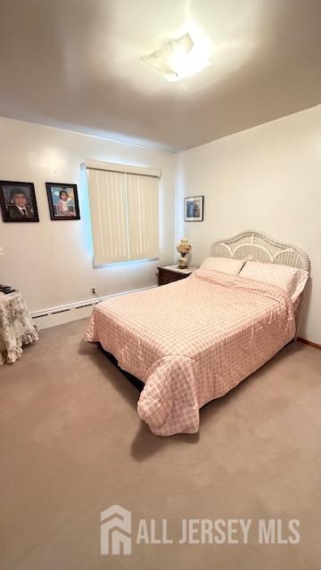 bedroom with carpet