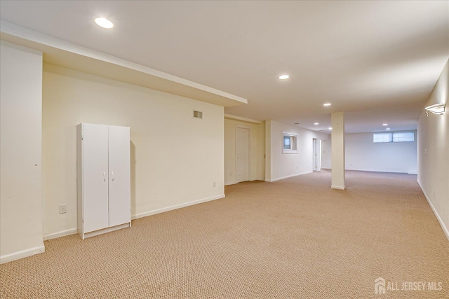 78 Central Ave Unit 49, Metuchen, NJ 08840 - basement with recessed lighting, light carpet, and baseboards
