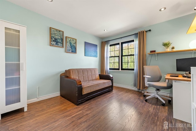 144-C Overlook Ct Unit C, Woodbridge Proper, NJ 07095 - office with wood finished floors, baseboards, and recessed lighting
