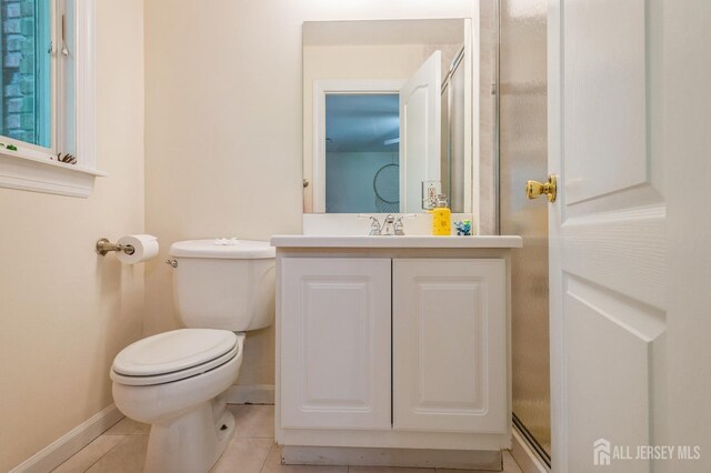 5 Ramapo Ct, Colts Neck, NJ 07722 - bathroom with vanity, a shower stall, and tile patterned floors