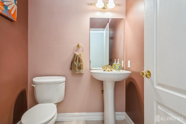 5 Ramapo Ct, Colts Neck, NJ 07722 - half bath with toilet and tile patterned floors