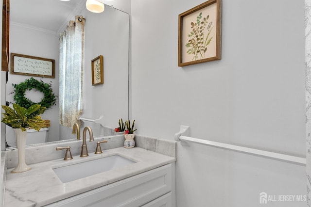 16 Exeter Pass, Colts Neck, NJ 07722 - bathroom featuring vanity and ornamental molding