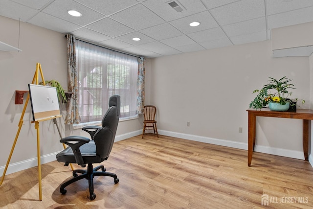 16 Exeter Pass, Colts Neck, NJ 07722 - office space featuring wood finished floors, baseboards, a paneled ceiling, and recessed lighting