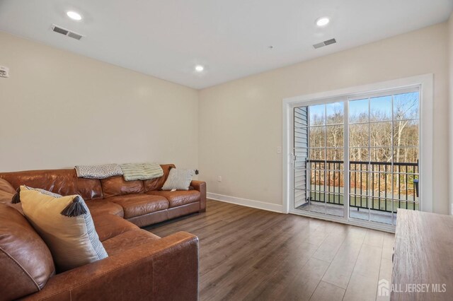 living room featuring hardwood / wood-style floors