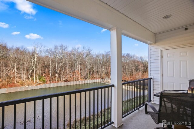 balcony with a water view