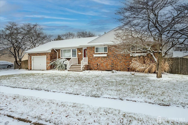 single story home with a garage