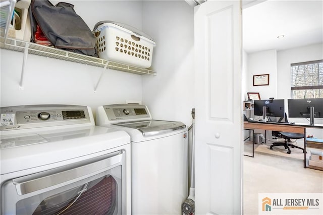 448 Tower Blvd Unit 448, Piscataway, NJ 08854 - washroom featuring washing machine and clothes dryer and a desk