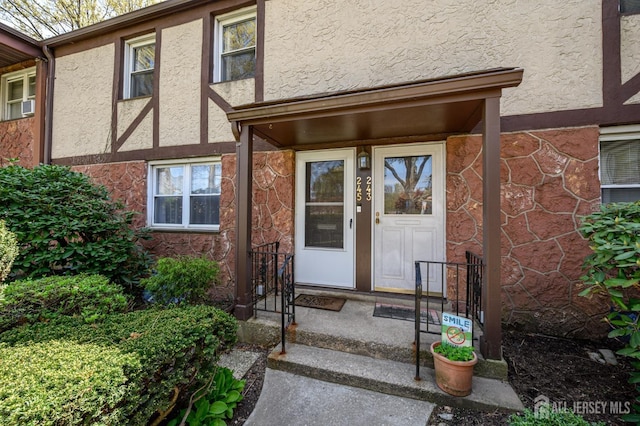 245 Newman St, Metuchen, NJ 08840 - entrance to property featuring stucco siding