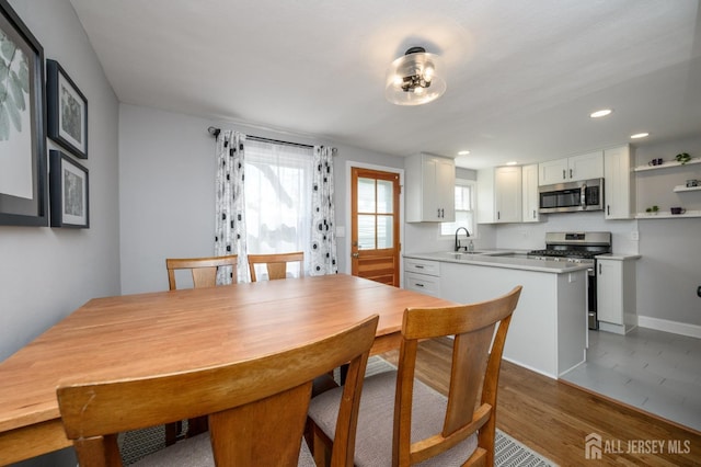 245 Newman St, Metuchen, NJ 08840 - dining space featuring wood finished floors and recessed lighting