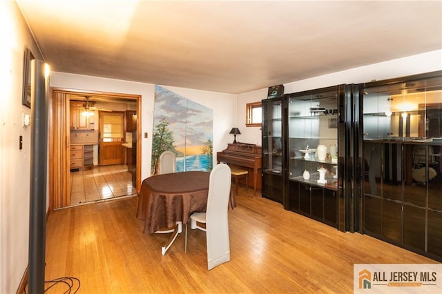 dining area featuring wood finished floors