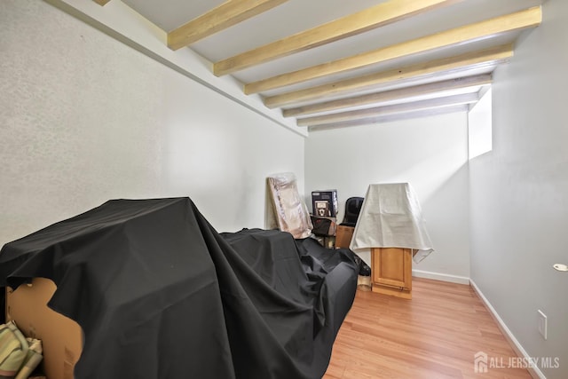 365 E John St, South Amboy, NJ 08879 - misc room featuring beamed ceiling, light wood finished floors, and baseboards