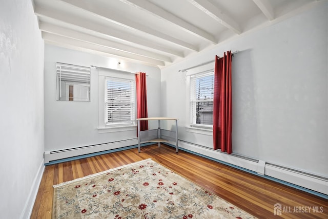 365 E John St, South Amboy, NJ 08879 - spare room with beamed ceiling, wood finished floors, and baseboards