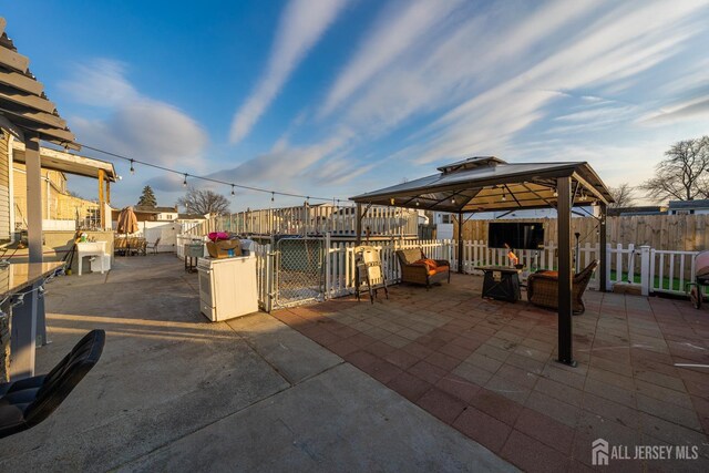 view of patio featuring a gazebo