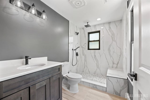 13 Lauretta Dr, East Brunswick, NJ 08816 - bathroom with a marble finish shower, vanity, and recessed lighting