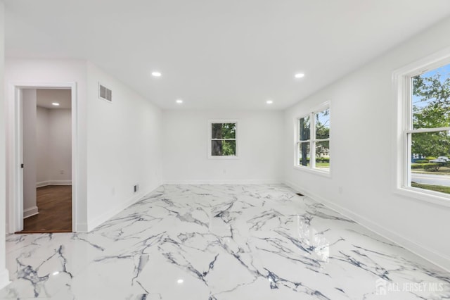 244 Lloyd Rd, Matawan, NJ 07747 - unfurnished room with recessed lighting, baseboards, and marble finish flooring