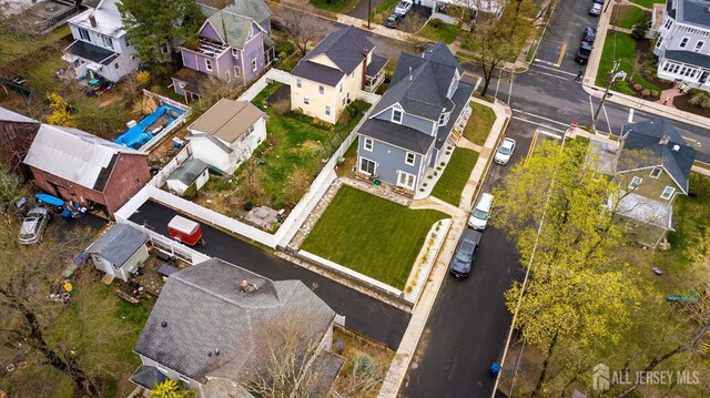 aerial view with a residential view
