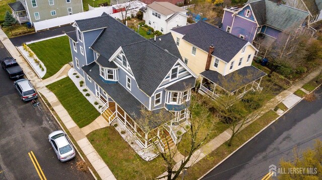 drone / aerial view with a residential view