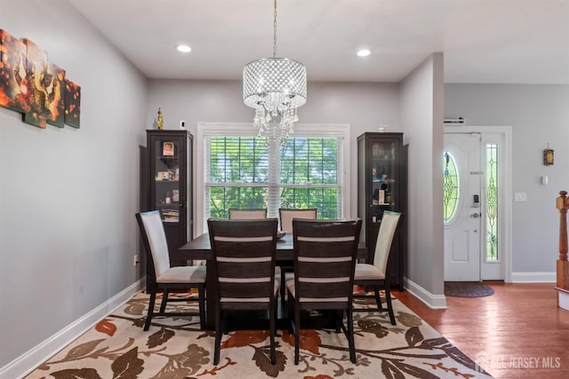 32 Cinder Rd Unit 22, Edison, NJ 08820 - dining room with wood finished floors, a chandelier, and recessed lighting