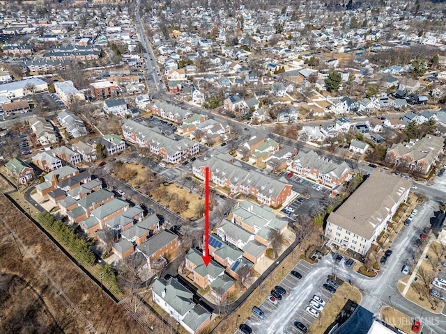 aerial view with a residential view