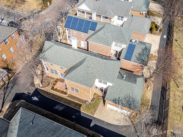 bird's eye view with a residential view