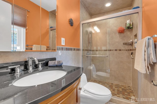 42 Ridge Rd, Edison, NJ 08817 - full bathroom featuring a shower stall, toilet, and vanity