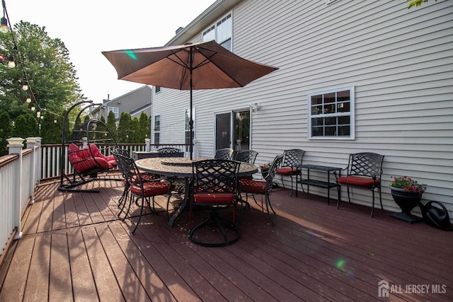 29 Mitchell Dr, Monroe, NJ 08831 - wooden deck with outdoor dining space